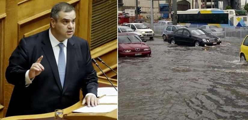 Ερώτηση Σπανάκη σε τέσσερεις Υπουργούς για την αντιπλημμυρική θωράκιση της οδού Πειραιώς